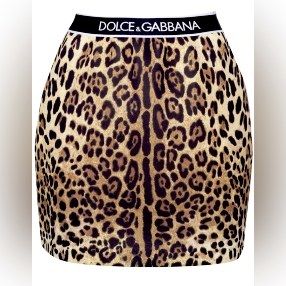 💜Dolce & Gabbana leopard-print mini skirt